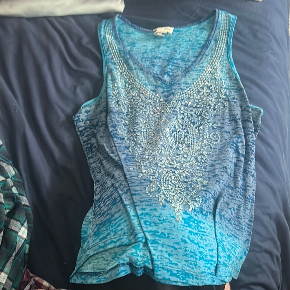 Blue Sleeveless Top